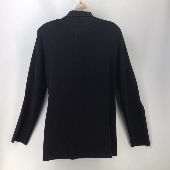 Misook Exclusively Small Button Front Cardigan Blue Black Colorblock Collared - Picture 9 of 12